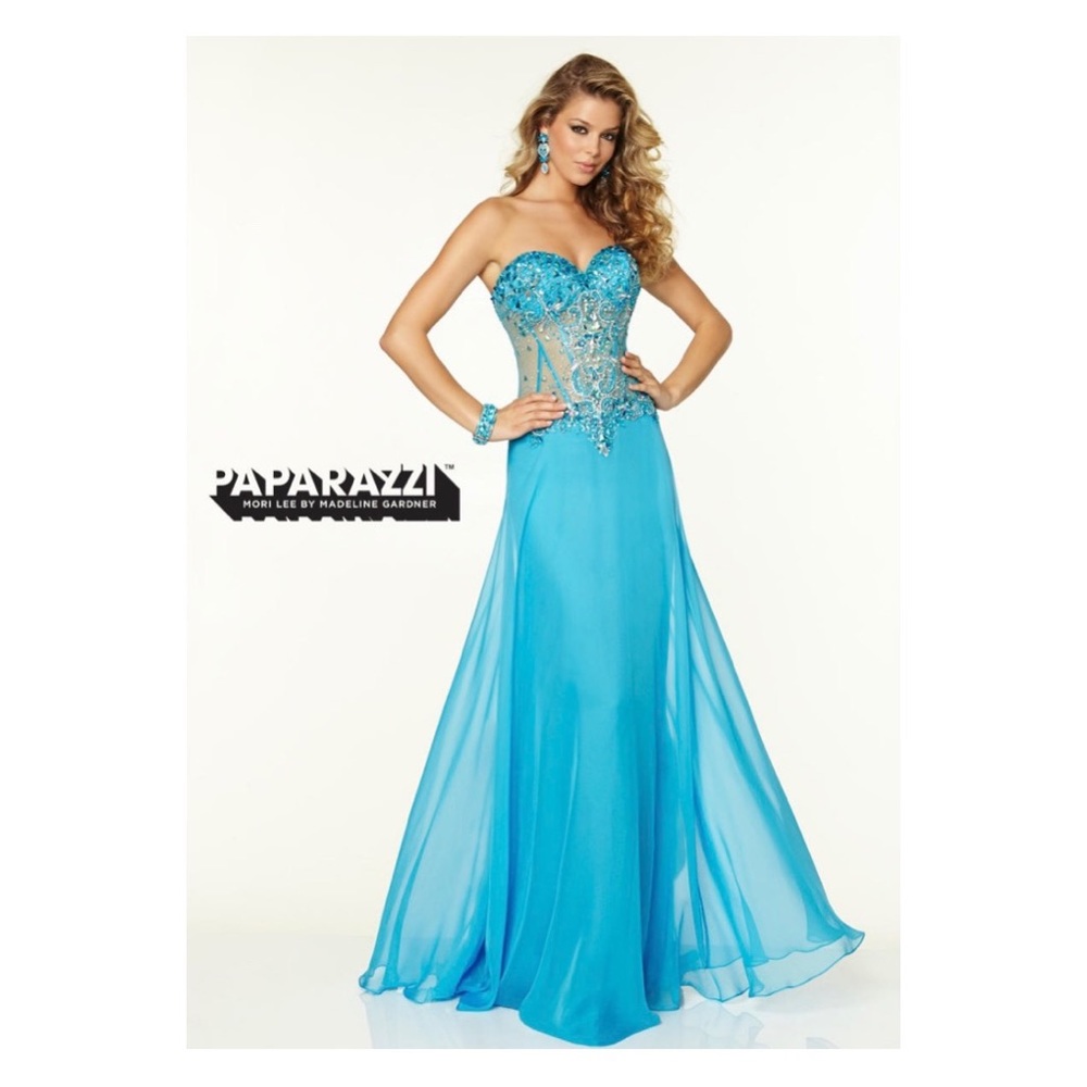 Turquoise Blue Chiffon Dress